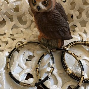 vintage gold and black bangles